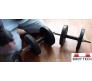  Body Tech Rubber 20kg-Combo with 14 Inches Steel Dumbbells Rod and 3 Feet Curl Rod and 5 Feet Straight Rod 25mm 